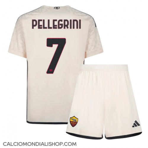 Maglie da calcio AS Roma Lorenzo Pellegrini #7 Seconda Maglia Bambino 2023-24 Manica Corta (+ Pantaloni corti)